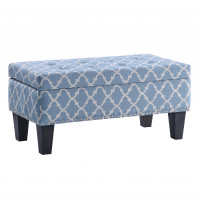 OSP Home Furnishings SB568-X86 Clement Storage Bench- Blue Geo